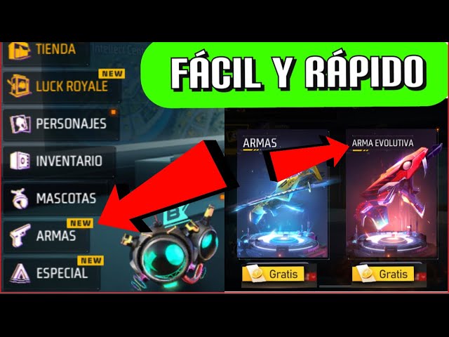 como se pueden obtener armas evolutivas en free fire